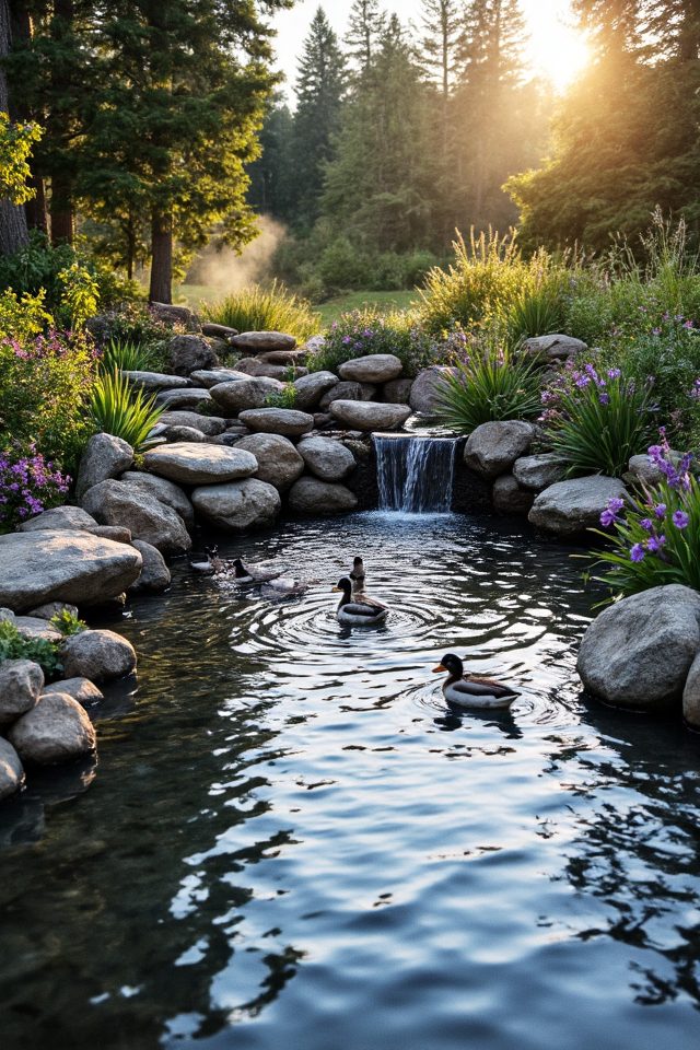 serene backyard water feature