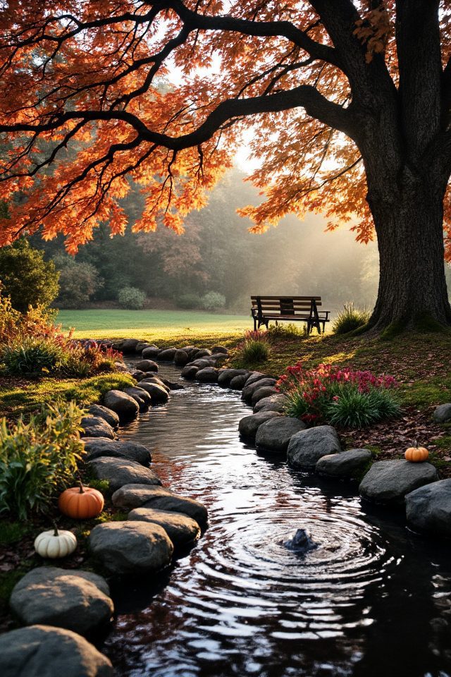 serene reflective water feature