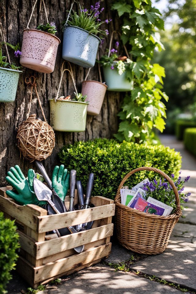 stylish decorative gardening storage