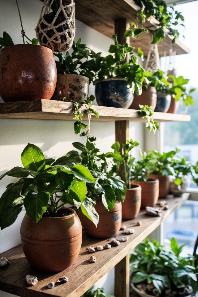 stylish indoor plant display