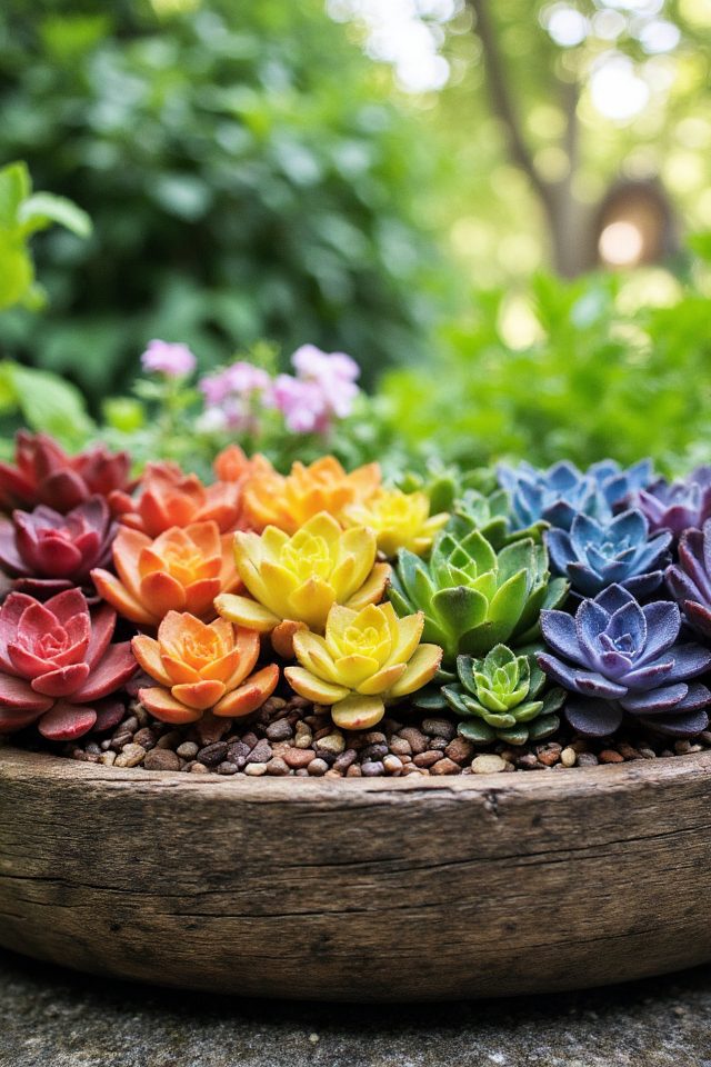 succulent rainbow family project