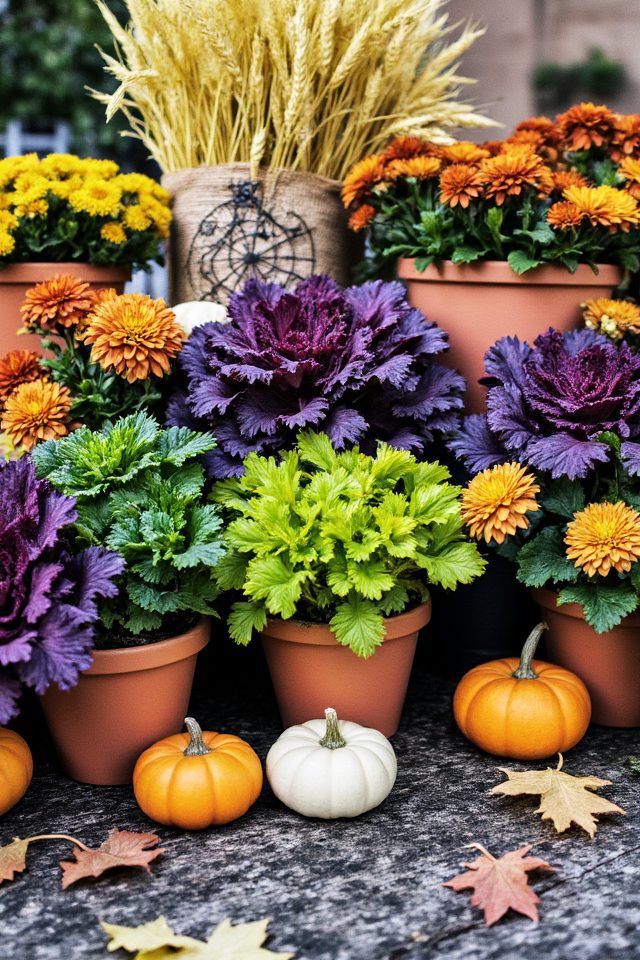 themed fall container garden