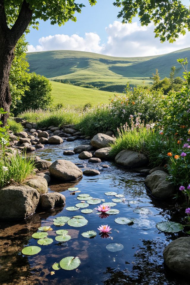tranquil water features garden