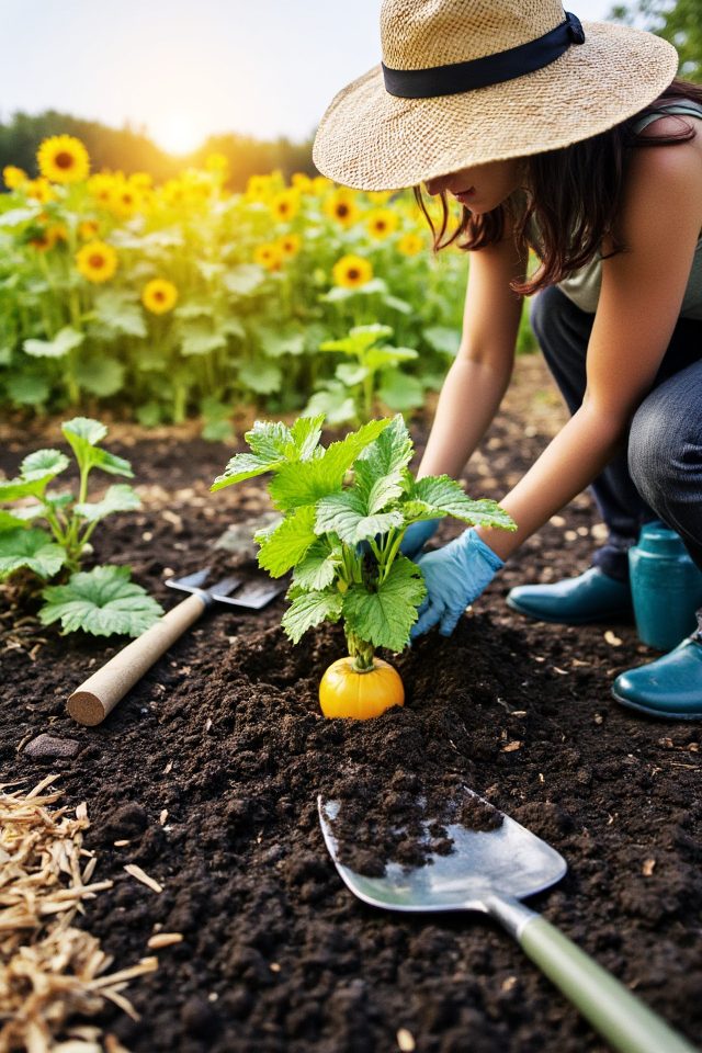 transplant acorn squash seedlings