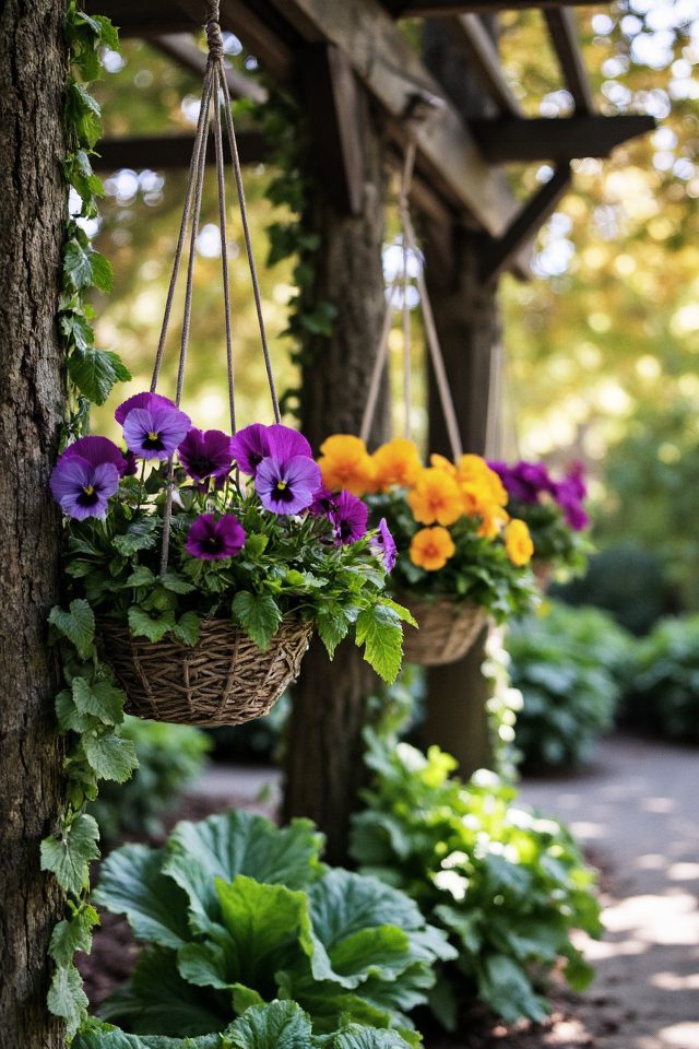 vertical gardens with baskets