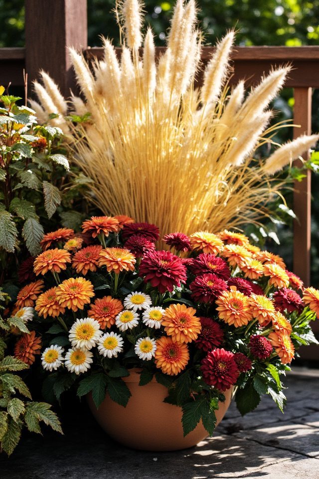 vibrant autumn container gardens