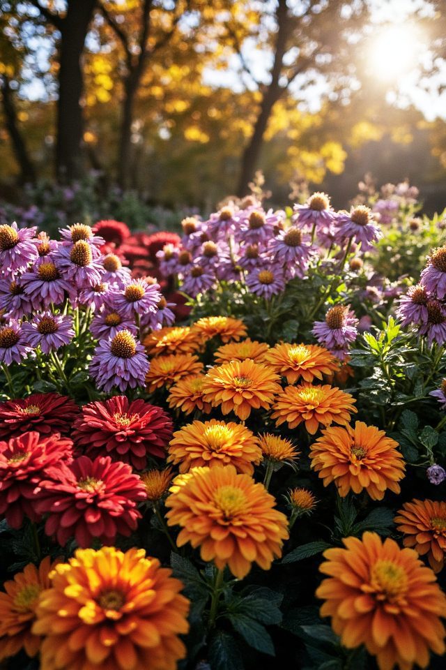 vibrant autumn floral accents