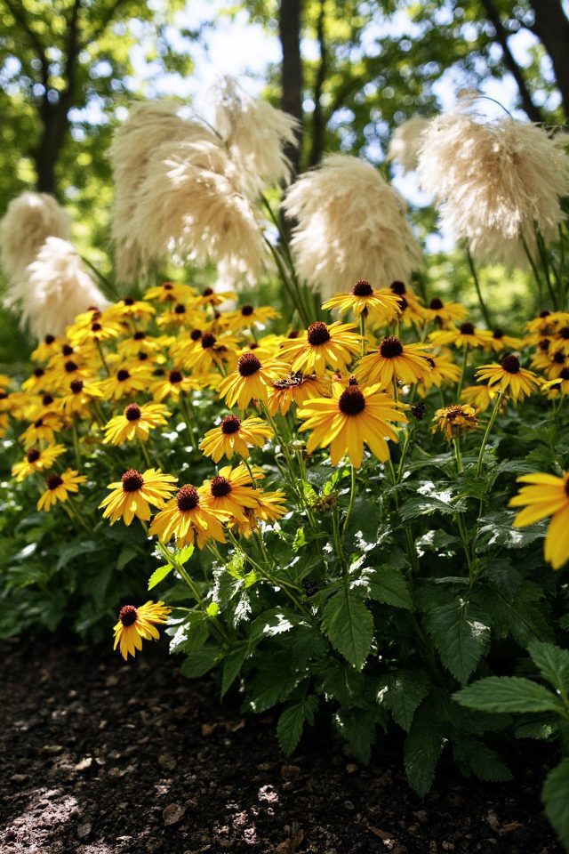vibrant autumn garden blooms