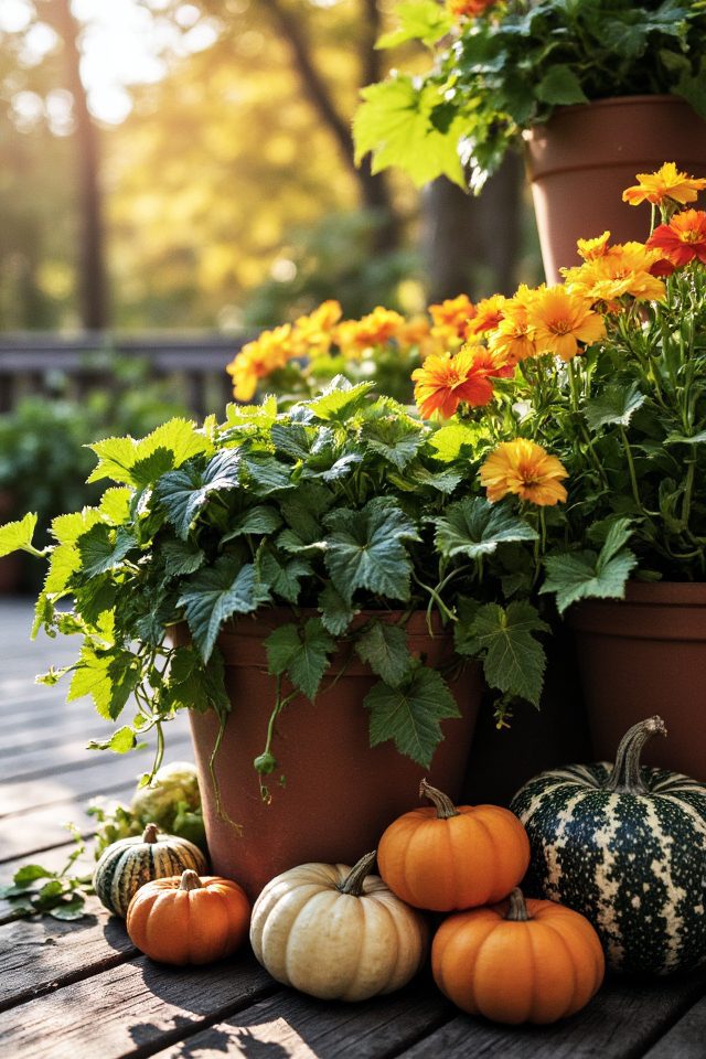vibrant fall container gardens