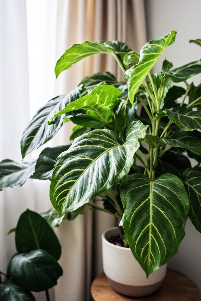 vibrant patterned leaves purifying
