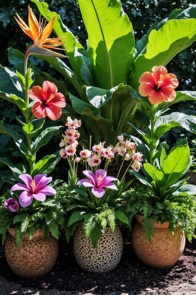 vibrant tropical container display