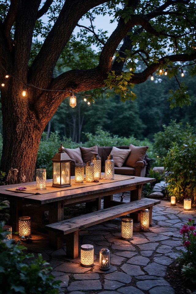warm ambiance with lanterns