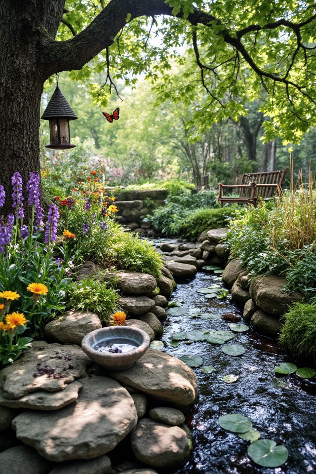 wildlife friendly memorial garden setup