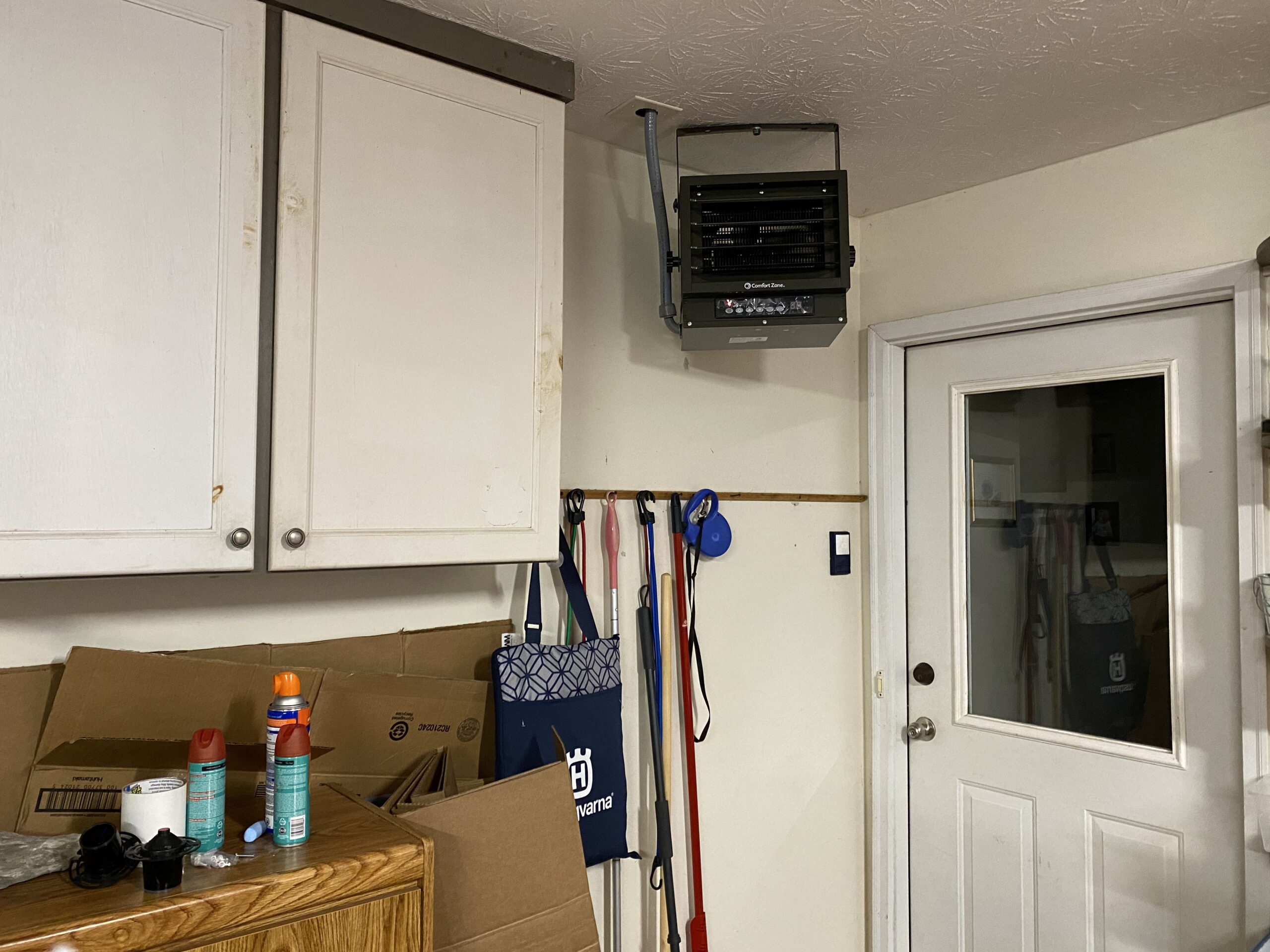 Comfort Zone Hard-Wired Ceiling Mount Garage Space Heater with Remote, 7,500 Watt, 240 Volt, Fan-Forced, Overheat Protection, Digital Thermostat, 12-Hour Timer, Ideal for Garage & Workshop, CZ230ERBK - Customer Photo 1