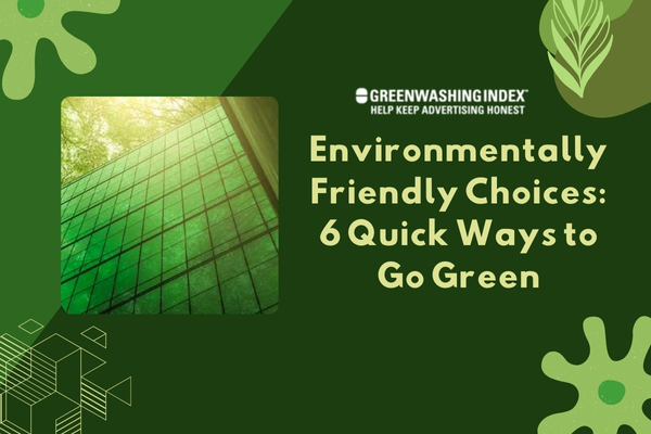 Environmentally Friendly Choices: 6 Quick Ways to Go Green