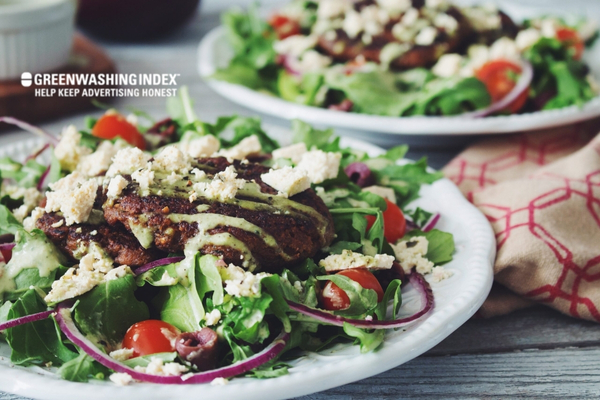 Vegan Keto Recipes: 5. Vegan Greek Salad with Mushroom Souvlaki