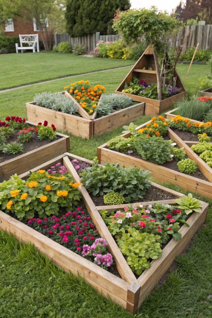 garden boxes with shapes
