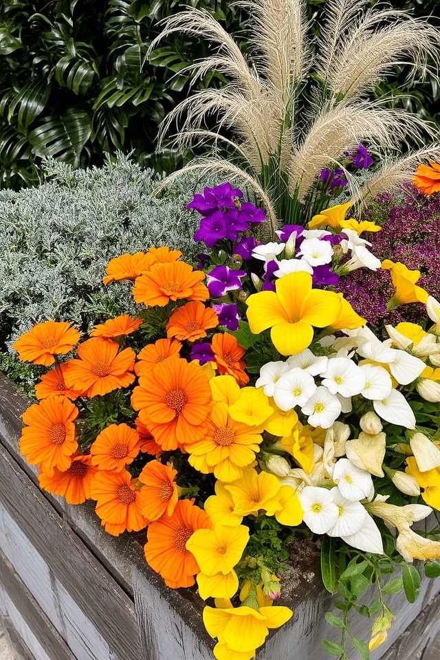 vibrant layered color arrangements
