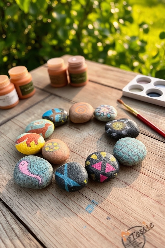 acrylic painted garden art