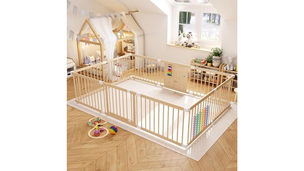 adjustable wooden playpen for toddlers
