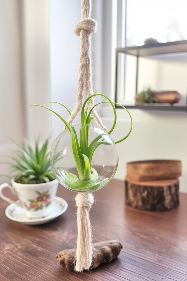 air plants in creative holders