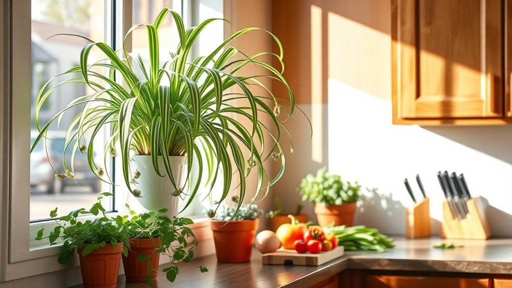 air purifying kitchen greenery