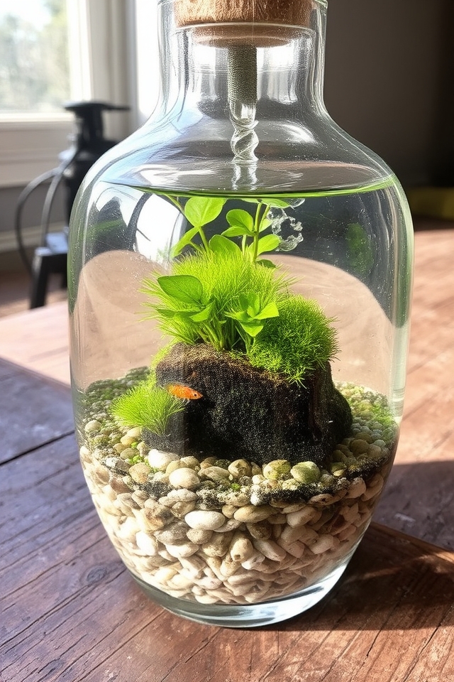 aquatic bottle ecosystem display