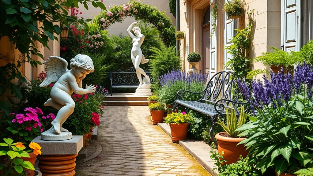 artistic garden statue integration