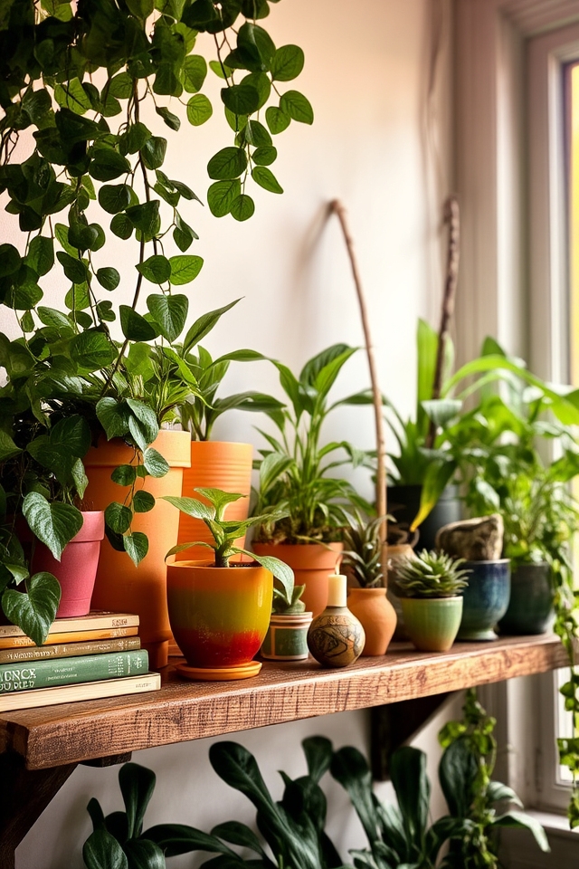 artistic indoor plant display
