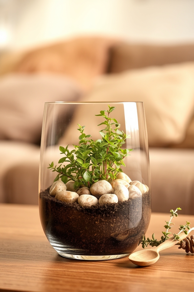 artistic indoor thyme garden