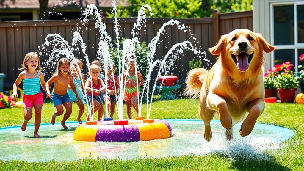 backyard splash pad fun