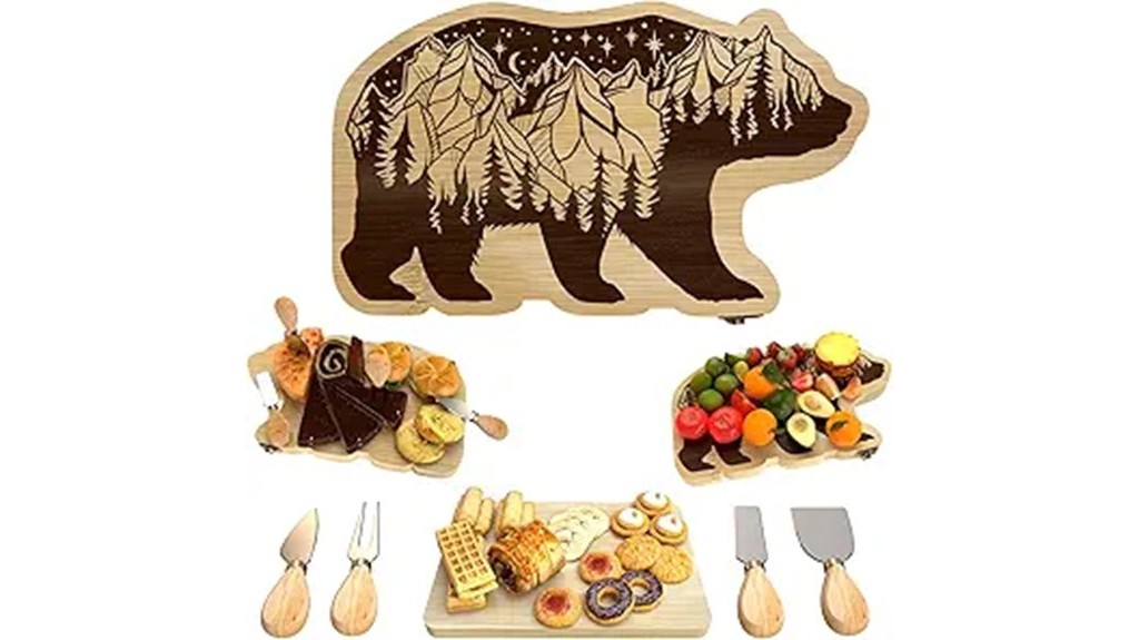 bamboo charcuterie board set