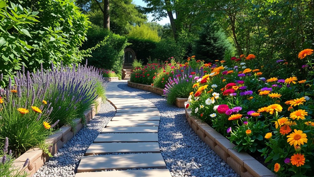beautiful garden pathway borders