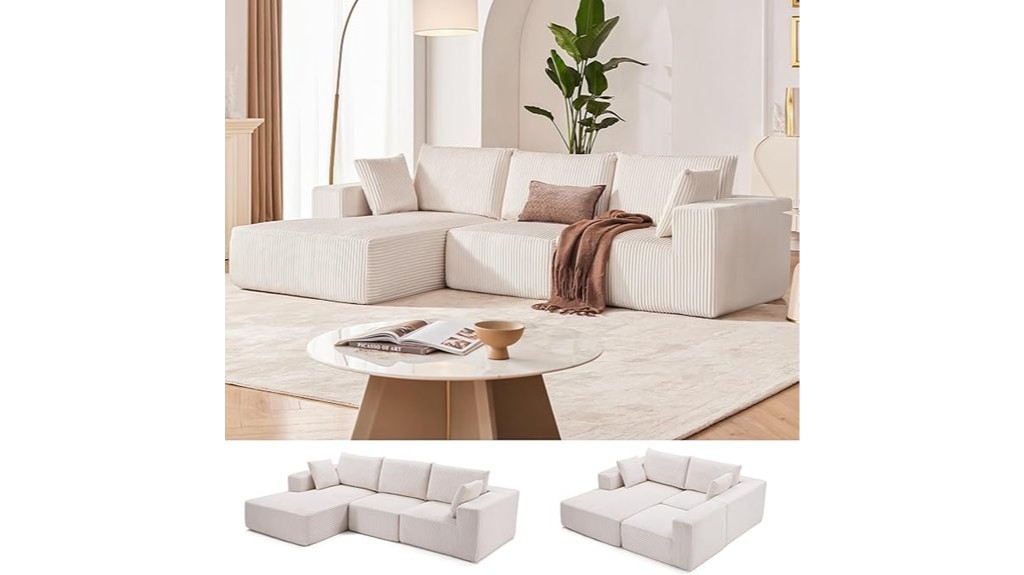 beige left facing chaise