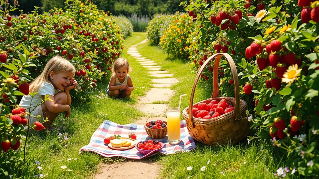 berry picking family adventure