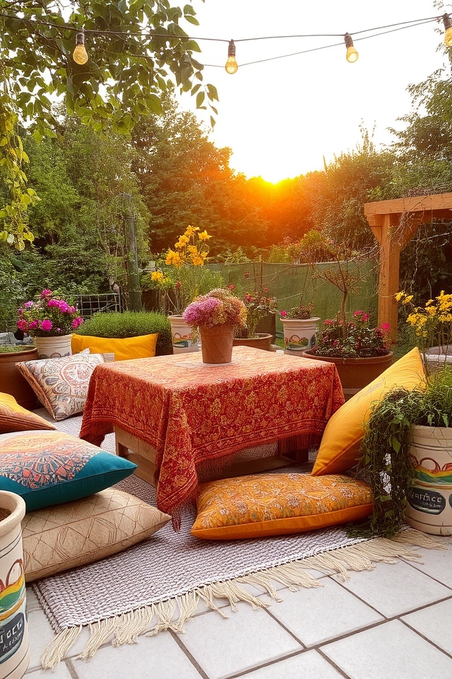 boho patterns enhance garden design