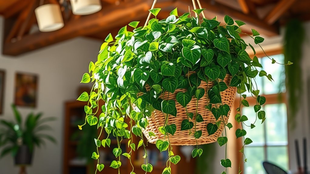 cascading green indoor plant