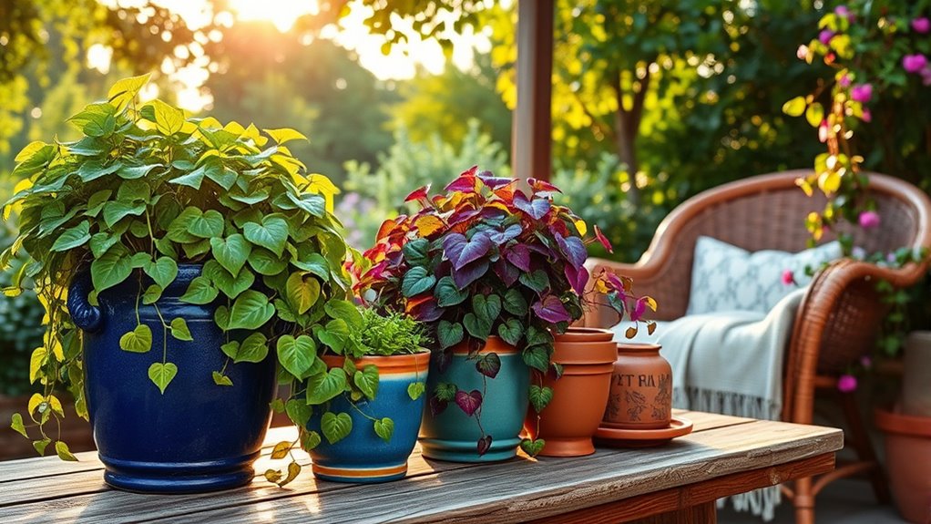 cascading vines enhance patios