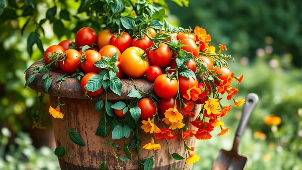 charming container vegetable garden