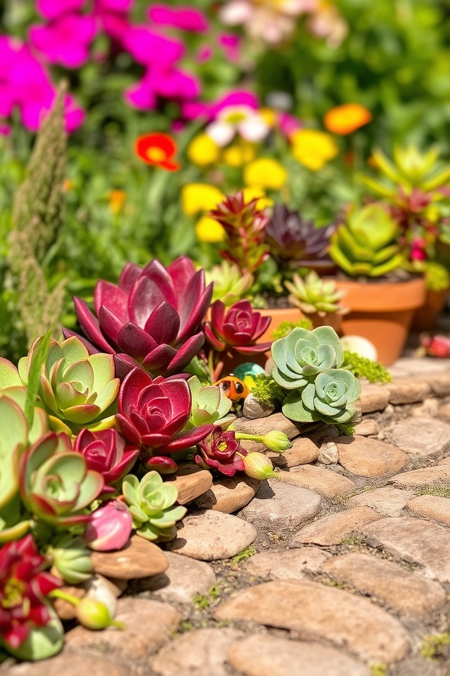 charming low maintenance succulent borders