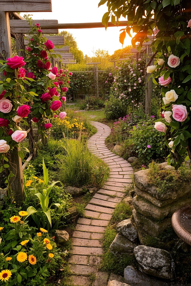 charming organic rose garden