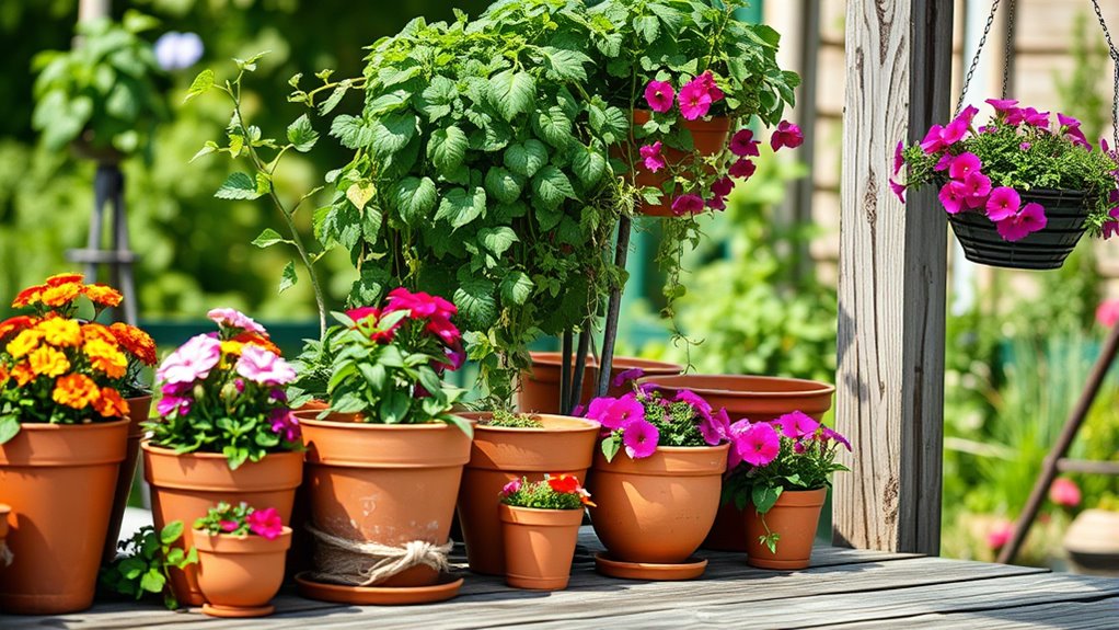 charming pots for small gardens