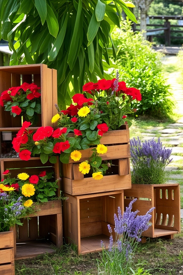 charming rustic garden displays