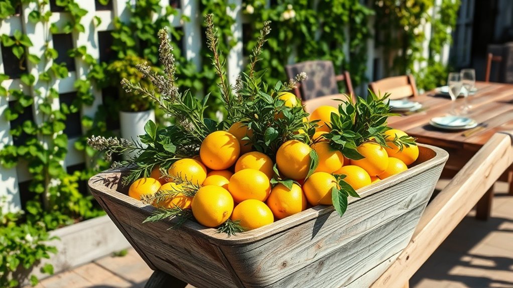 charming rustic lemon centerpiece