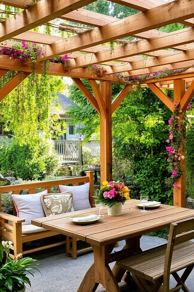 charming shaded outdoor retreat