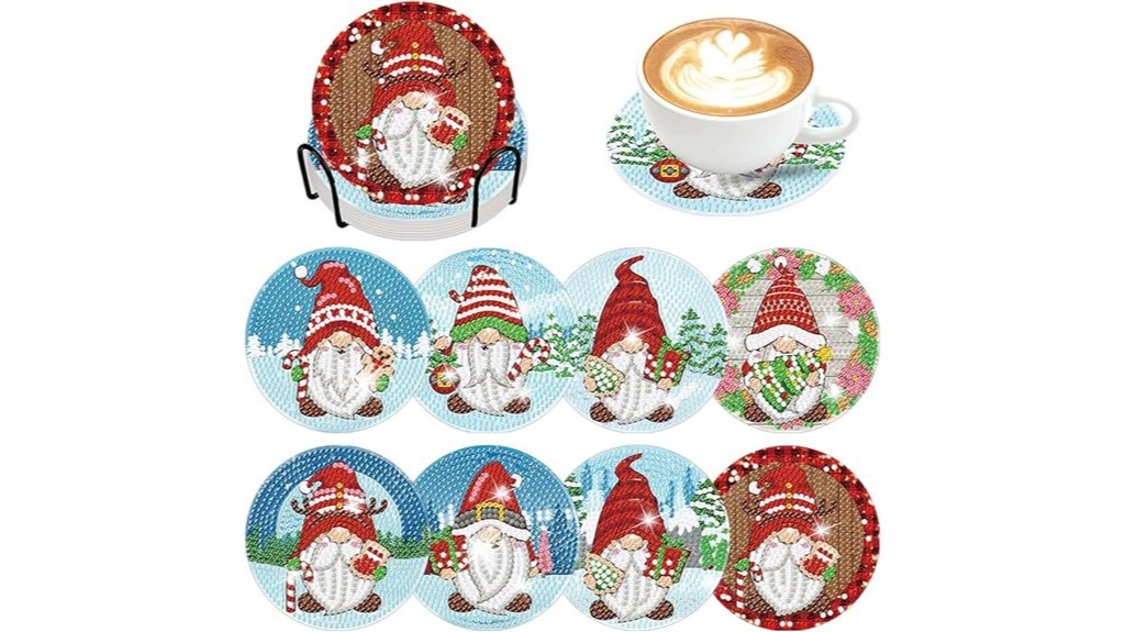 christmas gnome coaster sets