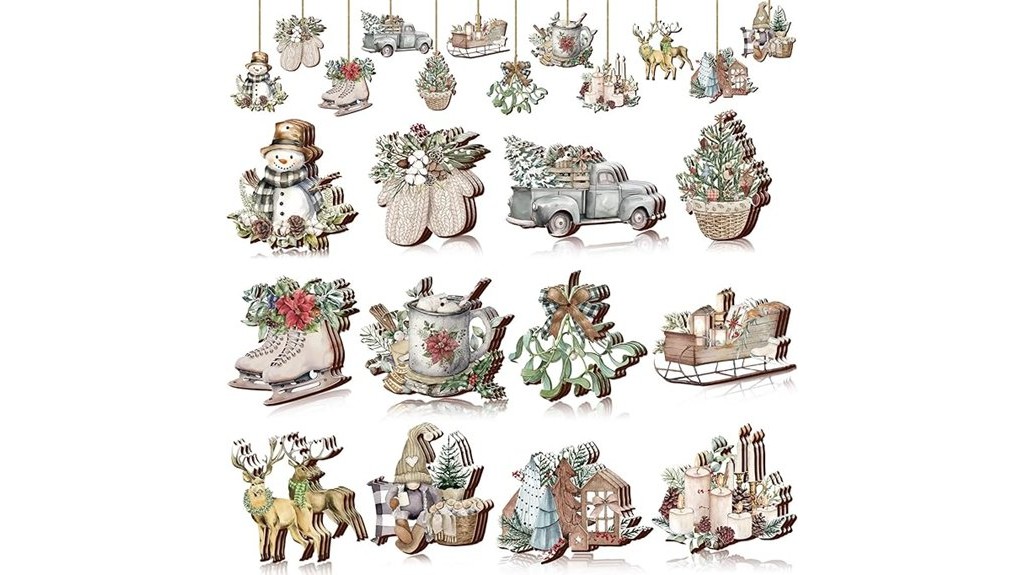 christmas wooden ornament set
