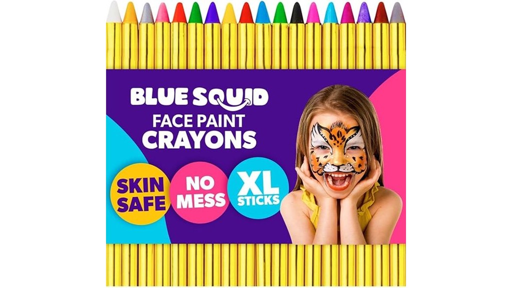 colorful face paint crayons