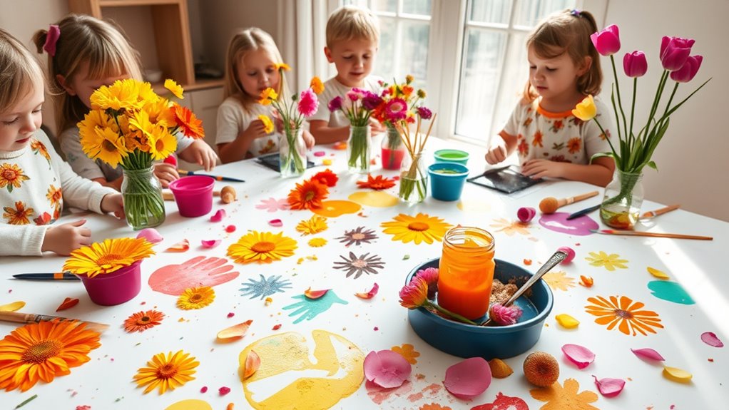 colorful flower print activity