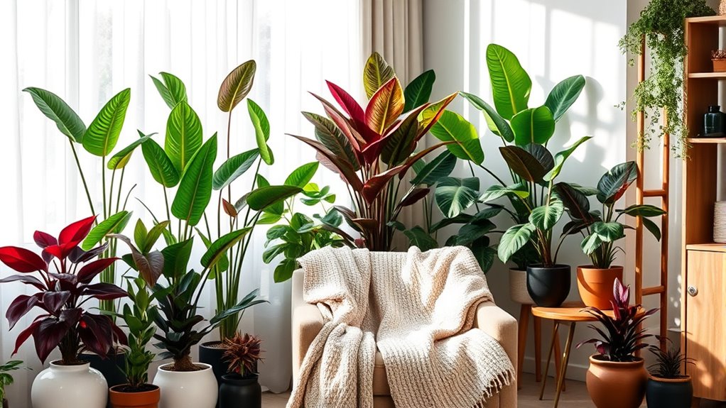 colorful low light foliage plants